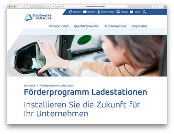 Infoseite der Stadtwerke